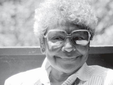 Black and white portrait photograph of Faith Bandler