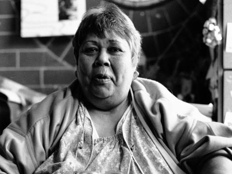 Black and white photo of Ruby Langford Ginibi