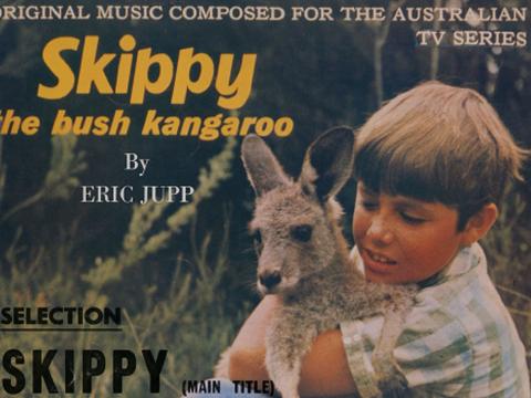 Cover of Skippy sheet music showing Garry Pankhurst holding Skippy.