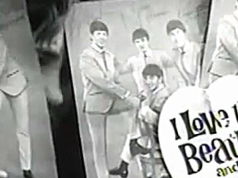 Photos and cards that say 'I Love The Beatles'