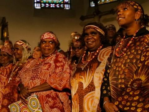 Indigenous women's choir performing