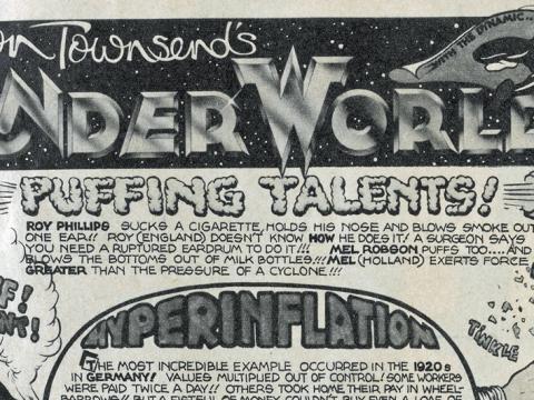 Headline from a magazine page that reads Simon Townsend's Wonder World