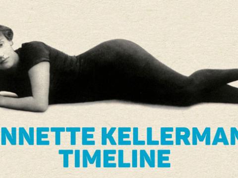 A picture of Annette Kellerman with text underneath that reads: 'Annette Kellerman timeline'.