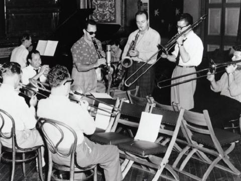 Les Welch and his Orchestra rehearsing at Ashfield Town Hall