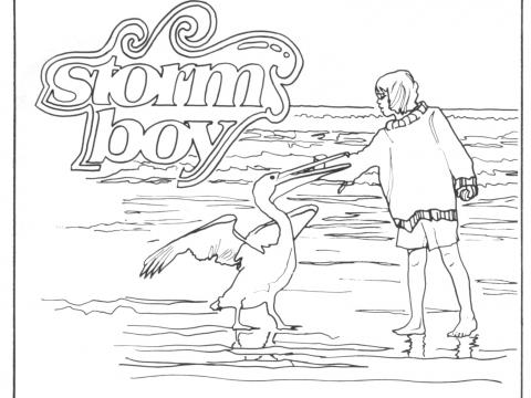 Roadshow distributor's press sheet featuring production notes, how to sell Storm Boy and details of ads to place, preview screening instructions and colouring competition