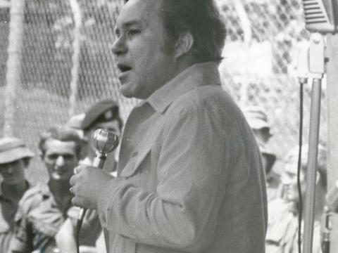 Johnny O'Keefe entertaining the Australian troops in Vietnam