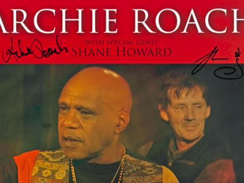Images of Shane Howard and Archie Roach with signatures from both men.