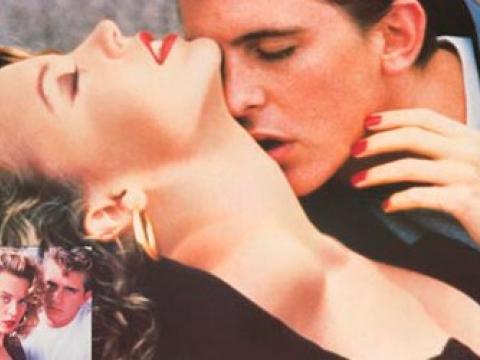 Kylie Minogue and Charlie Schlatter in two photographs from The Delinquents.