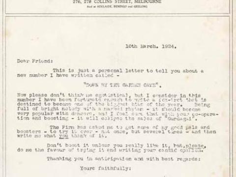 A close-up of a letter signed by Jack O'Hagan. It is written on Allan and Co. letterhead.