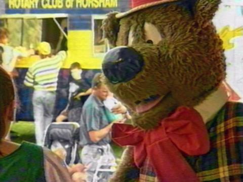 Close up of character Humphrey B. Bear.