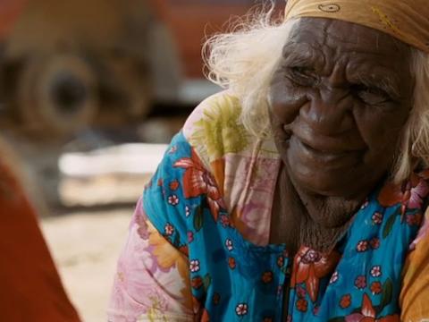 Delilah's grandmother (Mitjili Napanangka Gibson) smiling