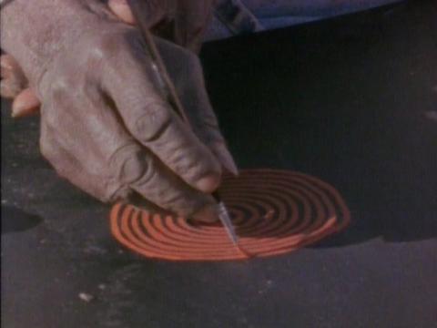 A black hand painting 