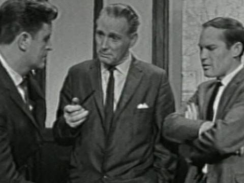 Detective Sergeant Bronson (Terry McDermott), Detective Fraser (Lex Mitchell) and Inspector Connolly (John Fegan) 