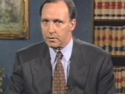 Prime Minister Paul Keating addressing the nation on television