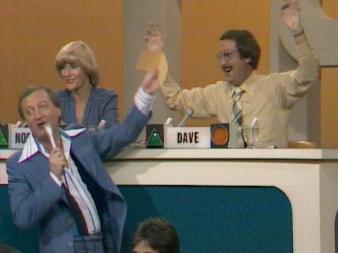 Graham Kennedy on Blankety Blanks with regulars Noeline Brown and 'Ugly' Dave Gray