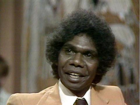 David Gulpilil being interviewed. 