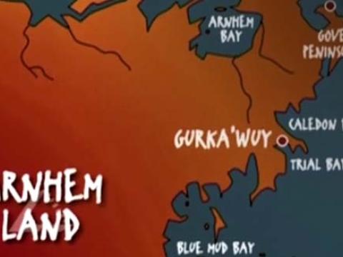A map of Arnhem Land in the Northern Territory