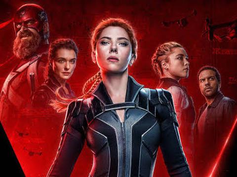 An illustration featuring Scarlett Johansson as Black Widow with others behind her.
