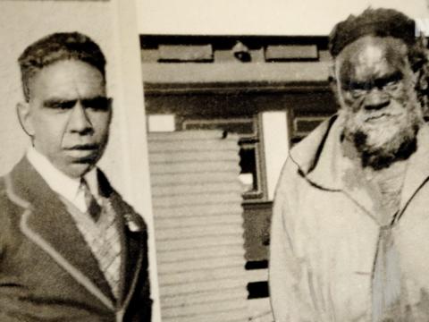 Aboriginal man Doug Nicholls and an older Aboriginal man