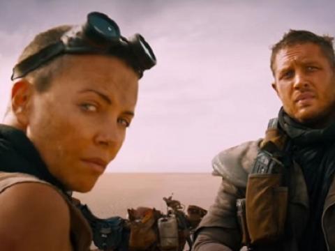 Charlize Theron and Tom Hardy in Mad Max Fury Road.