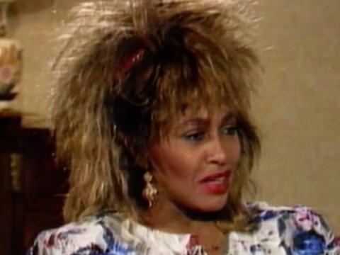 Tina Turner being interviewed on television
