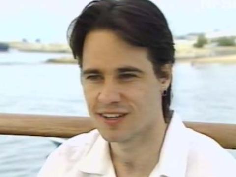 Actor Paul Mercurio being interviewed at the Cannes Film Festival about the successful premiere of Strictly Ballroom