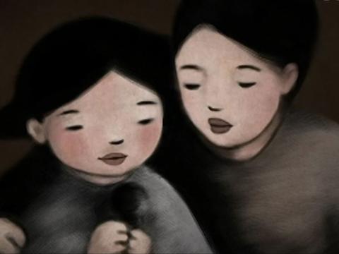 Animation still of a mother and daughter.