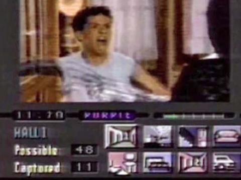 Frame capture of a computer game showing young man screaming.