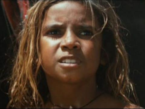 Close up of an Aboriginal boy's face