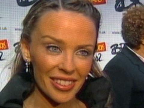 Close up of Kylie Minogue at the 2002 Brit Awards