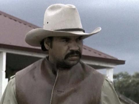 Aboriginal man wearing a cowboy hat