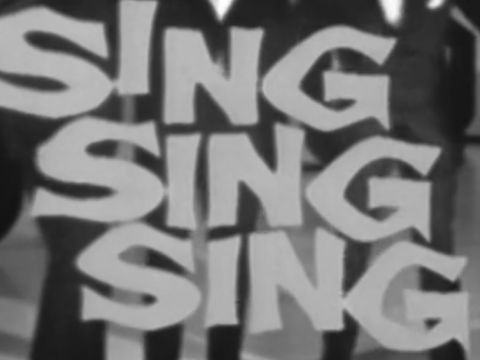 Sing Sing Sing words on screen in TV show of the same name