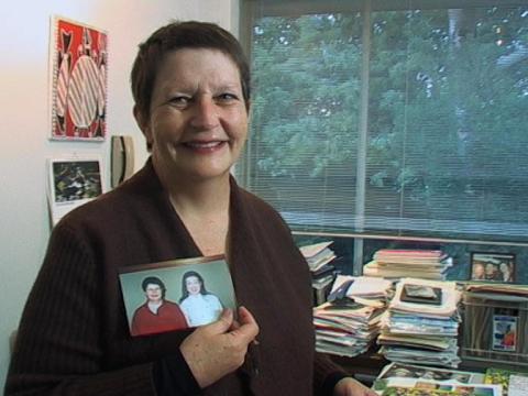 Filmmaker Sue Brooks gives an interview in her office