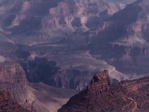 A panoramic view of the Grand Canyon in Arizona, USA.
