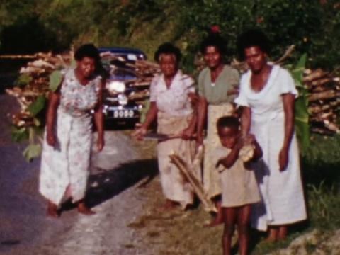 Four Fijian women and a child 