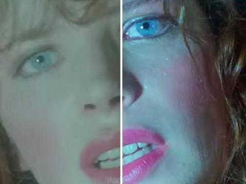 Still image from Howling showing before and after restoration