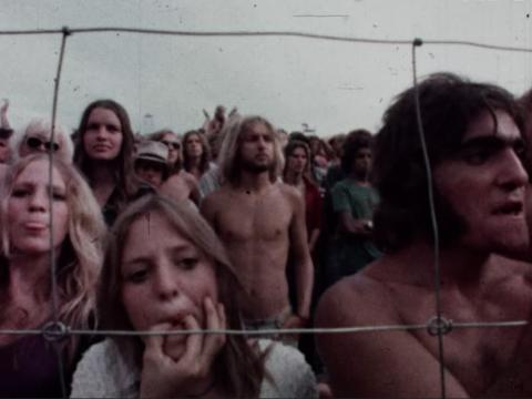 Crowd of young people at a music festival