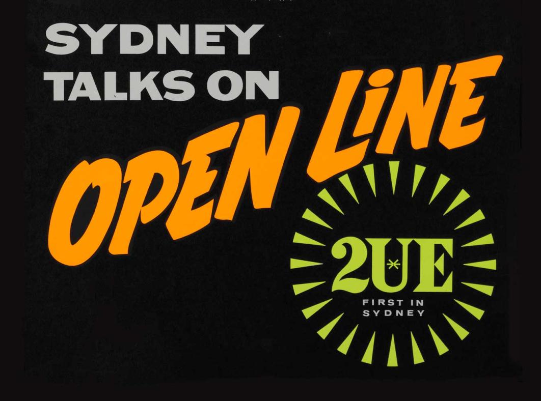 Part of a poster for talkback radio on 2UE