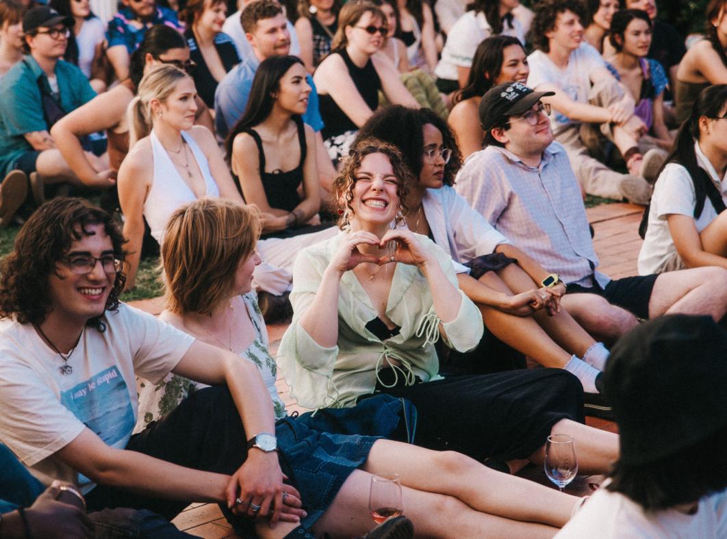 Crowd sitting and watching Nai Palm Live at the NFSA