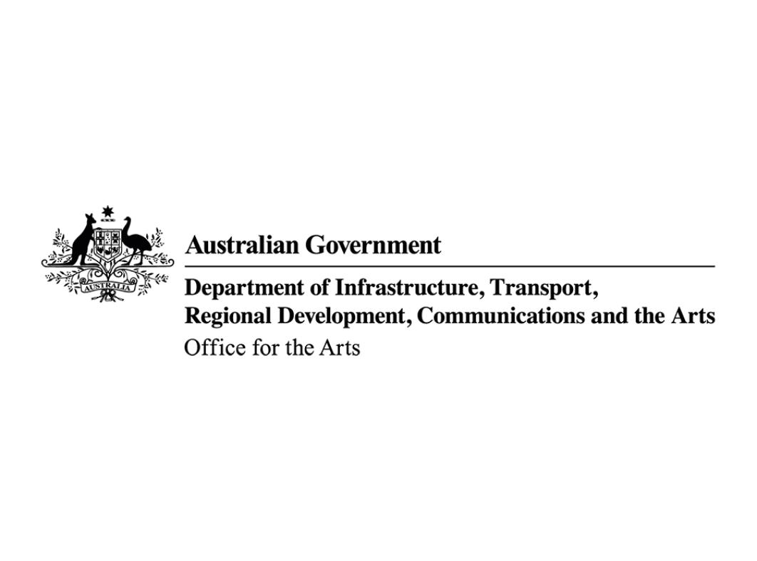 An Australian coat of arms and the logo for the Australian Government Department of Infrastructure, Transport, Regional Development, Communications and the Arts