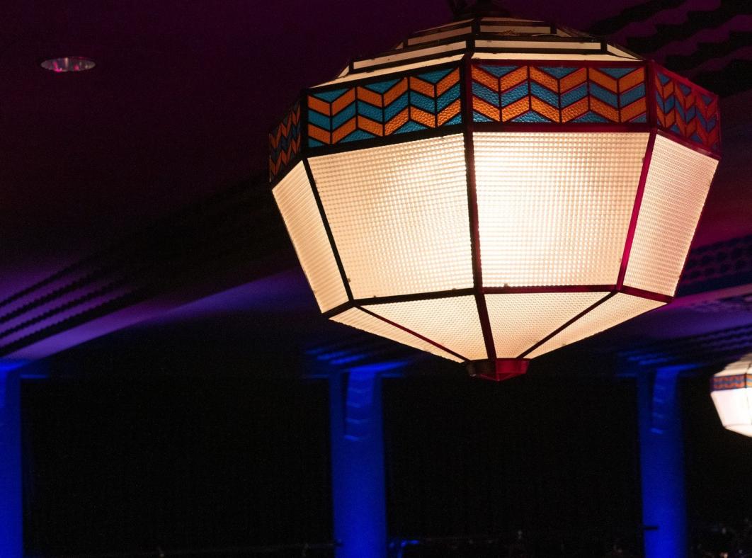 Close up of art deco lighting fixture