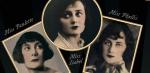 Detail of the book cover of Those Dashing McDonagh Sisters showing portraits of Paulette, Isabel and Phyllis McDonagh