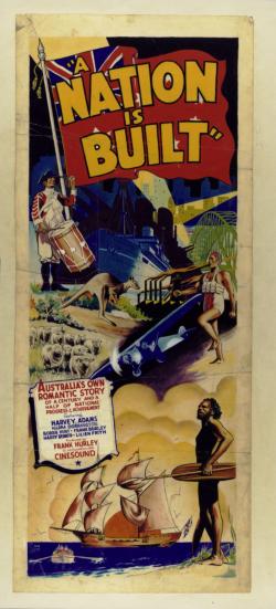 Poster for a 1938 film called A Nation is Build