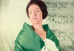 Joan Sutherland wearing a green top and white gloves. Joan Sutherland wearing a green top and white gloves.