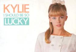 Kylie Minogue next to the text 'Kylie: I should be so lucky' Kylie Minogue next to the text 'Kylie: I should be so lucky'