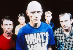 The five members of Midnight Oil with Peter Garrett at the front. The five members of Midnight Oil with Peter Garrett at the front.