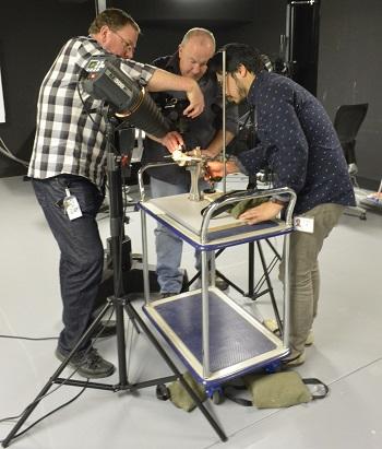 Photographing the Kinora reel NFSA staff photographing the Kinora reel