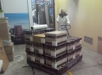 NFSA staff in Melbourne packing up a retrospective news collection from NWS 9 Adelaide