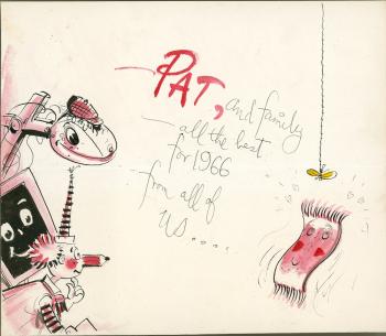 Cartoon characters on a greeting card