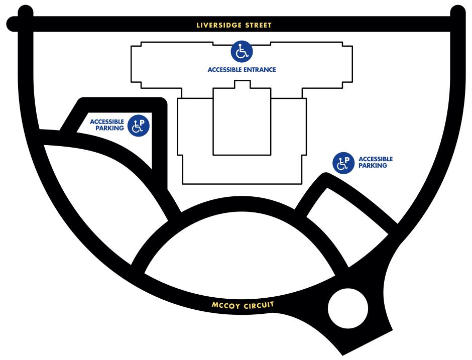 A map of the NFSA showing wheelchair access to the building